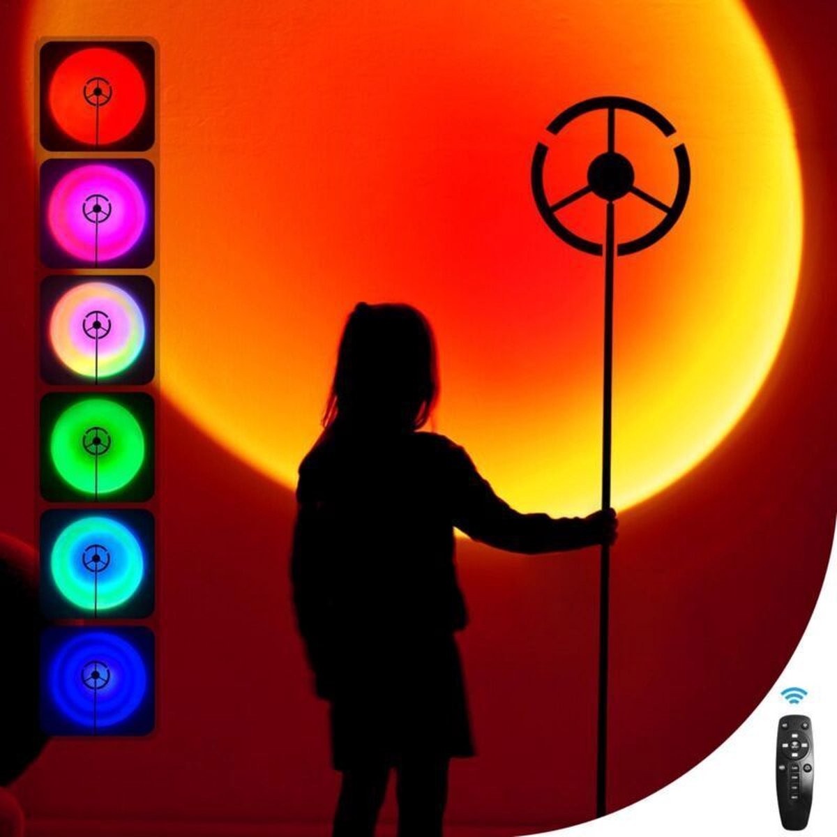 RGB LED Vloerlamp dimbaar Met Afstandsbediening Kleur Veranderend vloerlamp Draaibaar multicolor Zonnelamp flexibele kop voetschakelaar