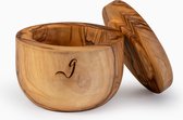 Handgemaakte Olijfhouten Scheerkom - 10cm Ø - Scheermok - Shaving Bowl - Zeepkom - NATURE’S groove®