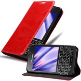 Cadorabo Hoesje geschikt voor Blackberry Q10 in APPEL ROOD - Beschermhoes met magnetische sluiting, standfunctie en kaartvakje Book Case Cover Etui