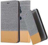 Cadorabo Hoesje voor Sony Xperia XZ3 in LICHTGRIJS BRUIN - Beschermhoes met magnetische sluiting, standfunctie en kaartvakje Book Case Cover Etui