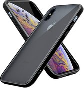 Cadorabo Hoesje voor Apple iPhone XS MAX in MATT ZWART - Hybride beschermhoes met TPU siliconen Case Cover binnenkant en matte plastic achterkant