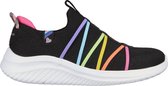 Skechers Ultra Flex 3.0 Meisjes Sneakers - Zwart/ Multicolour - Maat 35