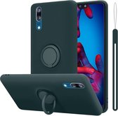 Cadorabo Hoesje geschikt voor Huawei P20 in LIQUID GROEN - Beschermhoes van flexibel TPU silicone Case Cover met ring