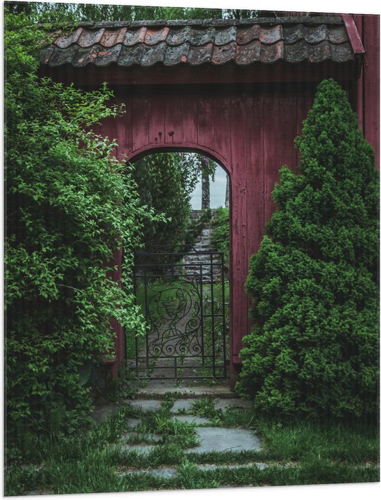 Vlag - Rode Poort Doorgang - 75x100 cm Foto op Polyester Vlag