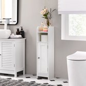 Smalle badkamerkast - Met deur - 2 Planken - Wit