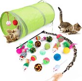 Micko - Kattenspeelgoed set van 21 stuks - Katten speelgoed - kitten speelgoed - kattentunnel