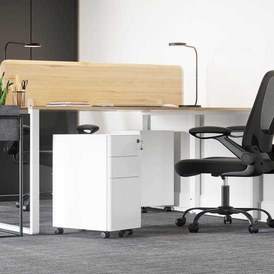 Draaibare eetkamerstoel, fauteuil met wieltjes en opbergruimte, beige