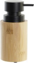 Items - Zeeppompje/Dispenser - bamboe/rvs - hout/zwart - 16 cm