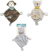 Baby knuffeldoekje set van 3 - Knuffel aapje - koala - nijlpaard - baby geschenkset van 3 knuffels