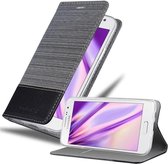 Cadorabo Hoesje geschikt voor Samsung Galaxy A3 2015 in GRIJS ZWART - Beschermhoes met magnetische sluiting, standfunctie en kaartvakje Book Case Cover Etui