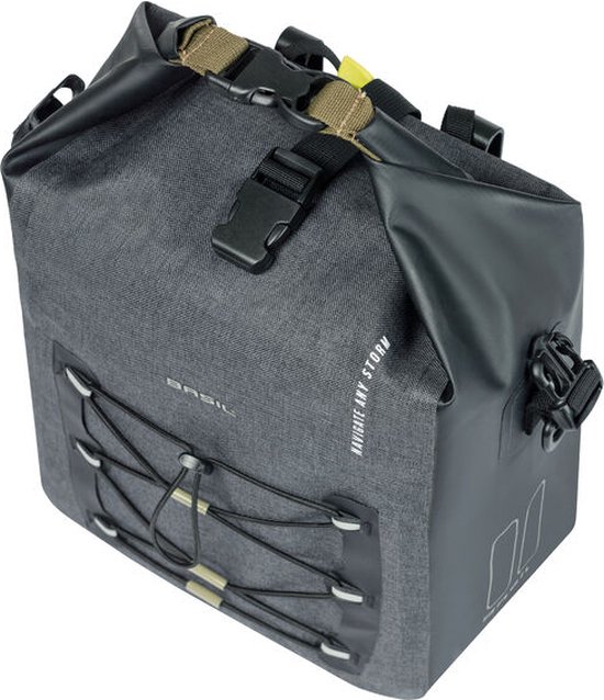 Basil Navigator Storm Enkele Fietstas - M - MIK SIDE - 12-15 Liter - Waterdicht - Zwart van Basil — afbeelding 4
