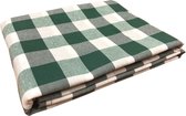 Geruit Tafelloper Grote ruit groen 45 x 145 (Strijkvrij) - boerenbont - picknick - gezoomd
