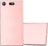 Cadorabo Hoesje voor Sony Xperia XZ1 COMPACT in METAAL ROSE GOUD - Hard Case Cover beschermhoes in metaal look tegen krassen en stoten