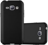 Coque Cadorabo pour Samsung Galaxy J1 2015 en METAL BLACK - Coque rigide de protection en aspect métal contre les rayures et les chocs
