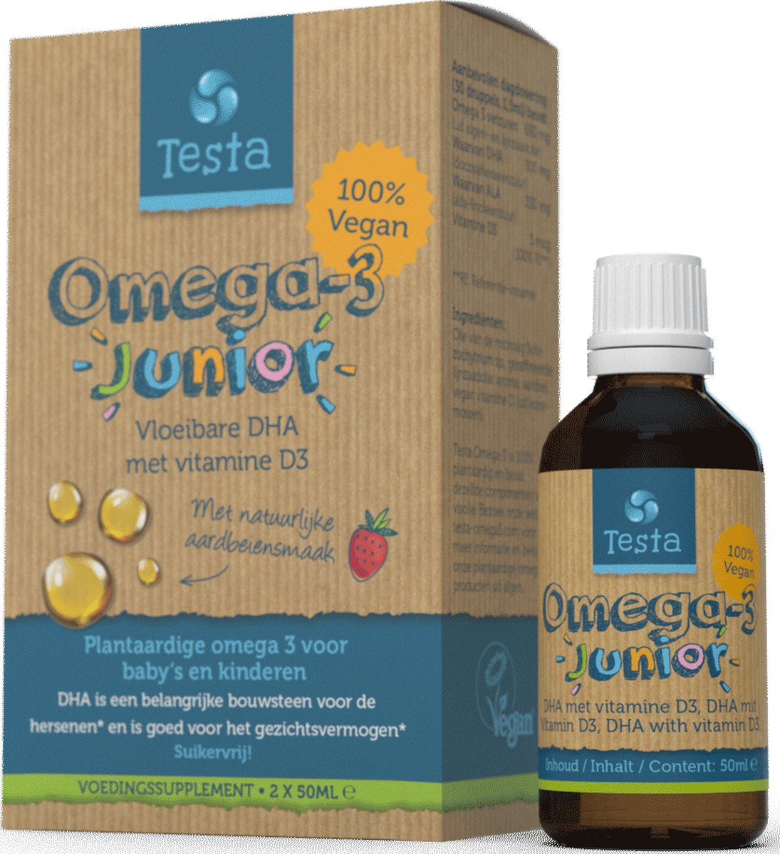 Testa Omega3 Junior Algenolie voor Baby's & Kids 100ml DHA Omega 3