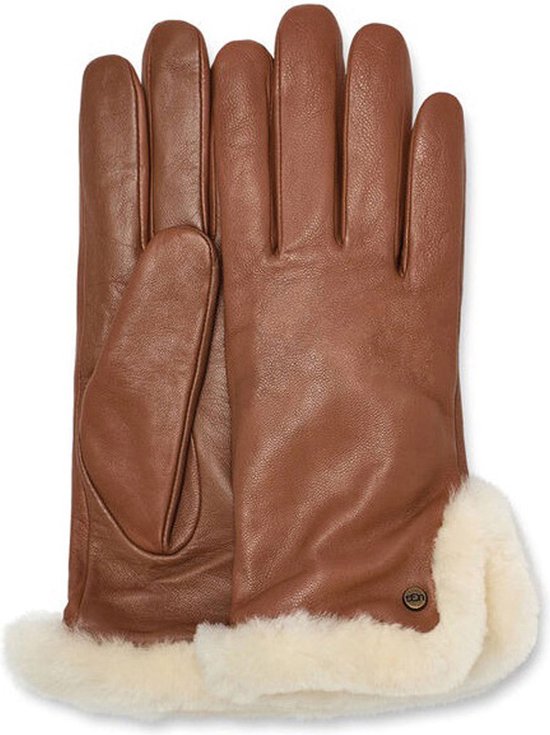 Gants Femme UGG Leather Sheepskin Vent Glove - Chestnut - Taille S