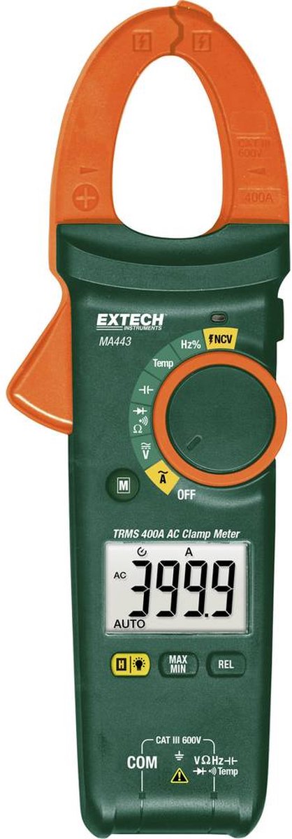 Extech MA443 - multimeter - stroomtang - digitaal CAT III 600 V Weergave (counts): 4000