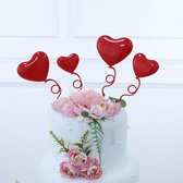 taartdecoratie - taart topper - hartjes - rode hartjes- verjaardag - valentijn - taartversiering