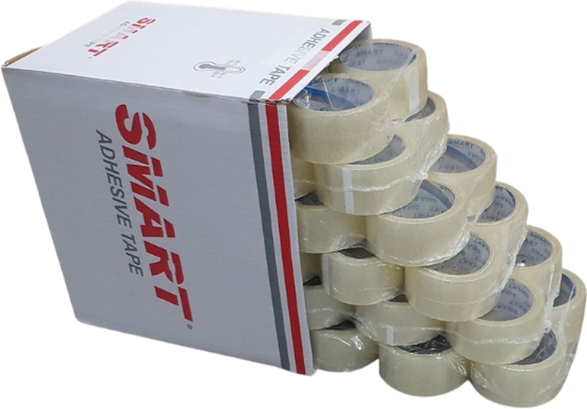 36x rol Transparante Tape / professionele verpakkingstape - Smart - Acryl PP - Hoog kleefvermogen & Low Noise - 48mm x 60m
