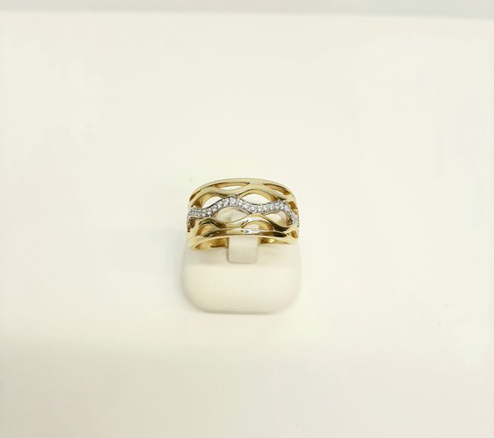 Bague femme or jaune/blanc 14 carats - diamant - 55 598651R/3 - vente