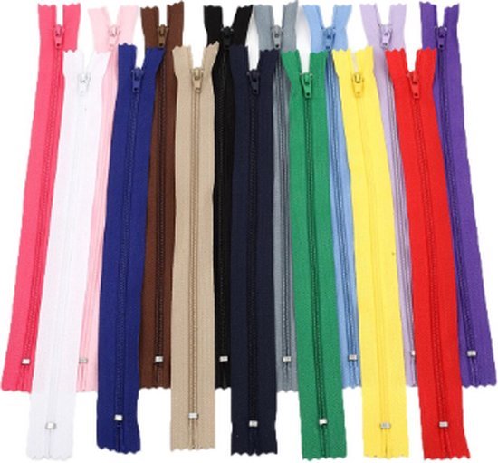 DOITEM 24 stuks 18 Inch Ritsen 45 cm Nylon Coil Kleurrijke Ritsen Naaien Ambachten 24 Verschillende Kleuren