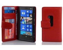 Cadorabo Hoesje geschikt voor Nokia Lumia 920 in INFERNO ROOD - Beschermhoes met magnetische sluiting en 3 kaartsleuven Book Case Cover Etui