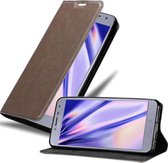 Cadorabo Hoesje geschikt voor Samsung Galaxy J4 2018 in KOFFIE BRUIN - Beschermhoes met magnetische sluiting, standfunctie en kaartvakje Book Case Cover Etui