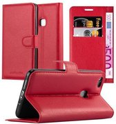 Cadorabo Hoesje voor Huawei P10 LITE in KARMIJN ROOD - Beschermhoes met magnetische sluiting, standfunctie en kaartvakje Book Case Cover Etui