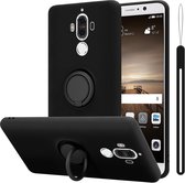 Cadorabo Hoesje voor Huawei MATE 9 in LIQUID ZWART - Beschermhoes van flexibel TPU silicone Case Cover met ring