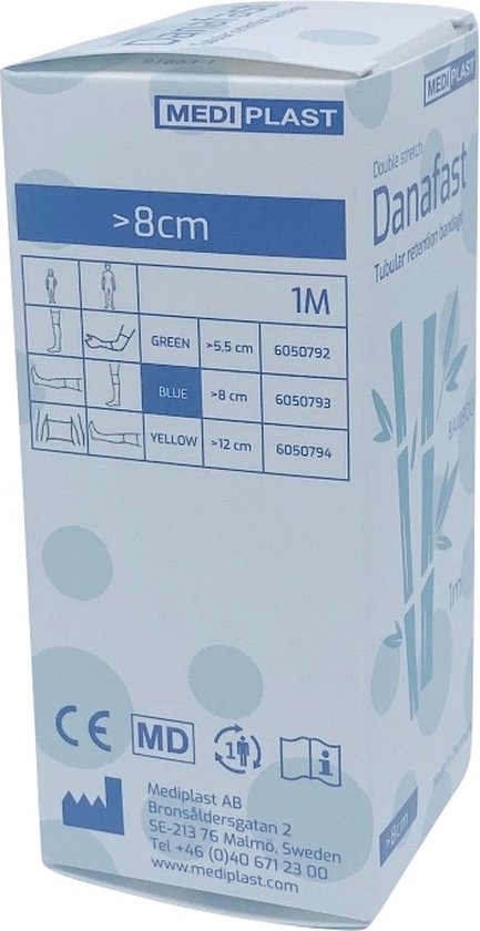 Bandage tubulaire en Bamboe Danafast Double étirement > 8 cm jambes, bras et cuisses - 3 pièces