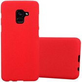 Cadorabo Hoesje voor Samsung Galaxy A8 2018 in FROST ROOD - Beschermhoes gemaakt van flexibel TPU silicone Case Cover