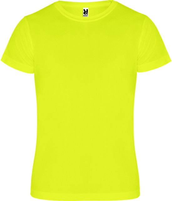 T-shirt sport unisexe jaune fluo manches courtes marque Camimera Roly taille S