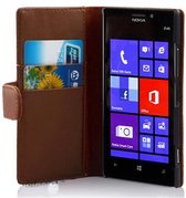 Cadorabo Hoesje geschikt voor Nokia Lumia 925 in CACAO BRUIN - Beschermhoes van glad imitatieleer en kaartvakje Book Case Cover Etui