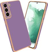 Coque Cadorabo pour Samsung Galaxy S21 5G en Violet Brillant - Or - Coque de protection en silicone TPU souple et avec protection pour appareil photo