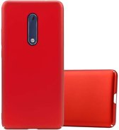 Cadorabo Hoesje geschikt voor Nokia 5 2017 in METAAL ROOD - Hard Case Cover beschermhoes in metaal look tegen krassen en stoten