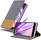 Cadorabo Hoesje geschikt voor Nokia 3.1 in LICHTGRIJS BRUIN - Beschermhoes met magnetische sluiting, standfunctie en kaartvakje Book Case Cover Etui