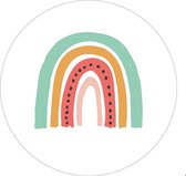 Sluitsticker Groot - Sluitzegel | Regenboog – Rainbow - Happy Birthday | Vrolijk - Pastel | Verjaardag - Kaart - Envelop | Jarig - Surprise | Envelop stickers | Cadeau - Gift - Cadeauzakje - Traktatie | Chique inpakken | DH collection