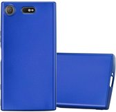 Cadorabo Hoesje geschikt voor Sony Xperia XZ1 COMPACT in METAAL BLAUW - Beschermhoes gemaakt van flexibel TPU silicone Case Cover