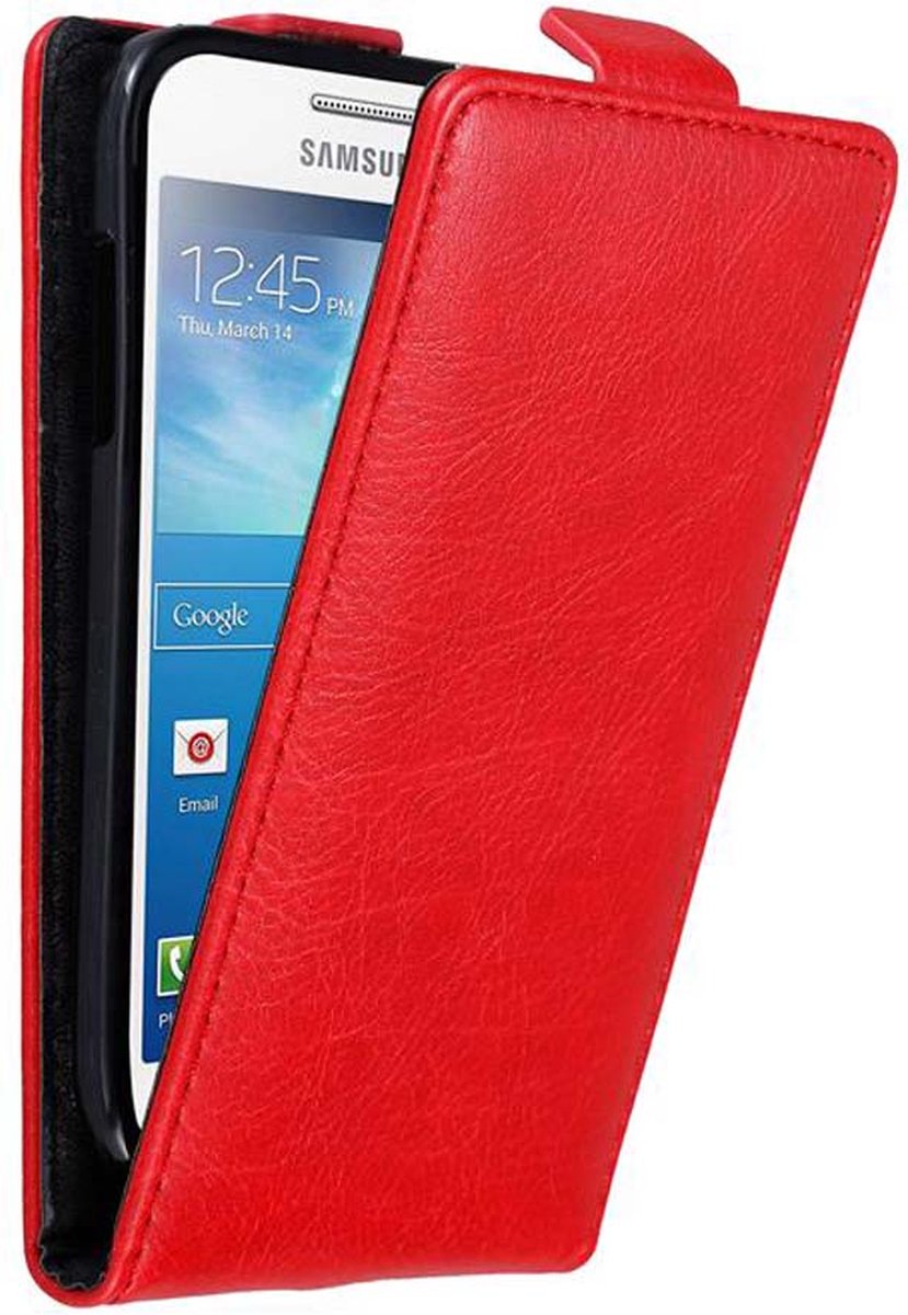 Cadorabo Hoesje geschikt voor Samsung Galaxy S4 MINI in APPEL ROOD - Beschermhoes in flip design Case Cover met magnetische sluiting