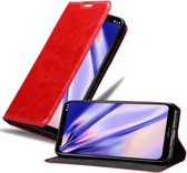 Cadorabo Hoesje voor Nokia 8.1 in APPEL ROOD - Beschermhoes met magnetische sluiting, standfunctie en kaartvakje Book Case Cover Etui