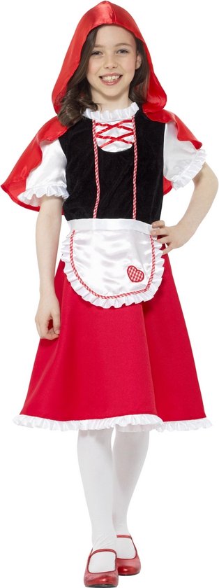 Smiffy's - Roodkapje Kostuum - Roodkapje Het Schatje Van Oma - Meisje - Rood - Medium - Bierfeest - Verkleedkleding