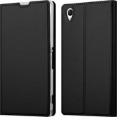 Cadorabo Hoesje geschikt voor Sony Xperia Z1 in CLASSY ZWART - Beschermhoes met magnetische sluiting, standfunctie en kaartvakje Book Case Cover Etui
