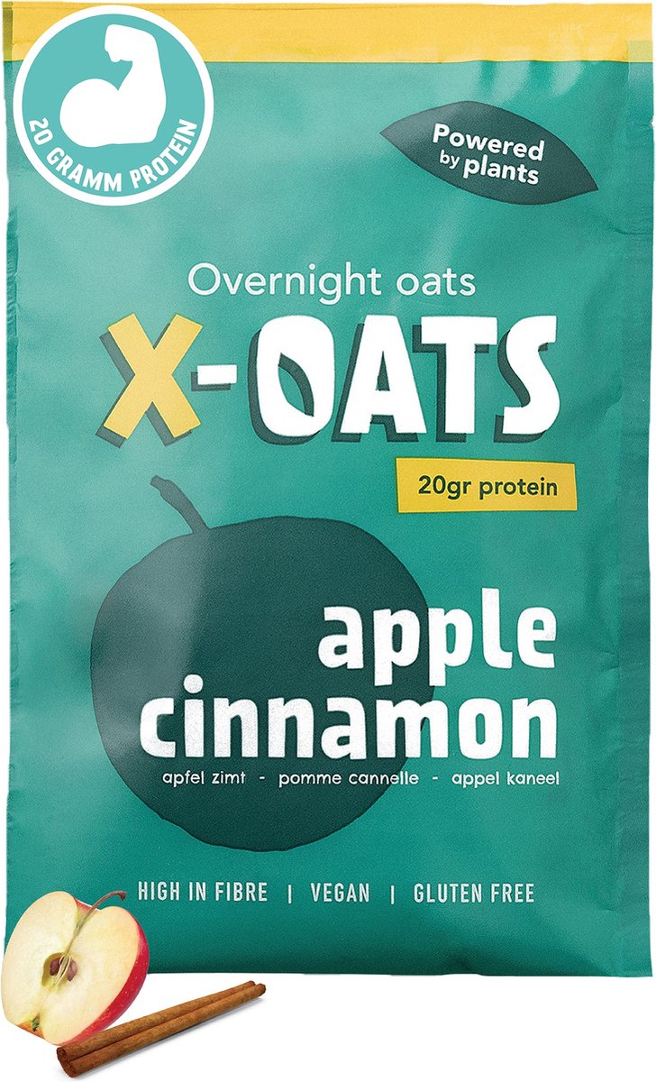 Goedkoopste X-OATS-LEKKERE ONTBIJTSHAKE-hoog in proteïne, laag in suiker| 8x 70gr overnight oats shake |vegan en glutenvrij|| maaltijdvervanger| afslanken| gezond & heerlijk ontbijt/maaltijd| snel & makkelijk te bereiden| 1 smaak-8-pack [8x appel/kaneel]