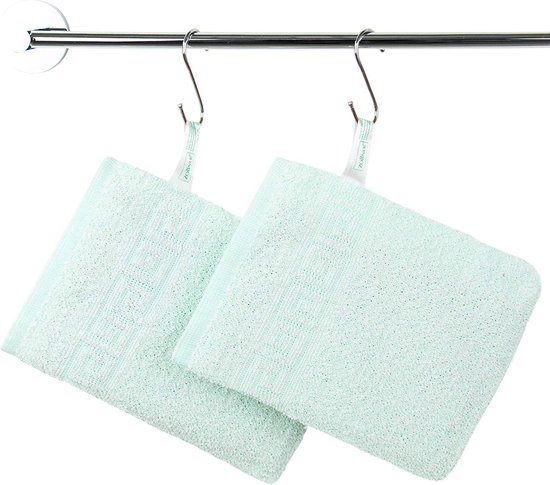 Manopole Da Bagno - 20 Pezzi, 16x22 Cm, 100% Cotone, Bordatura Greca