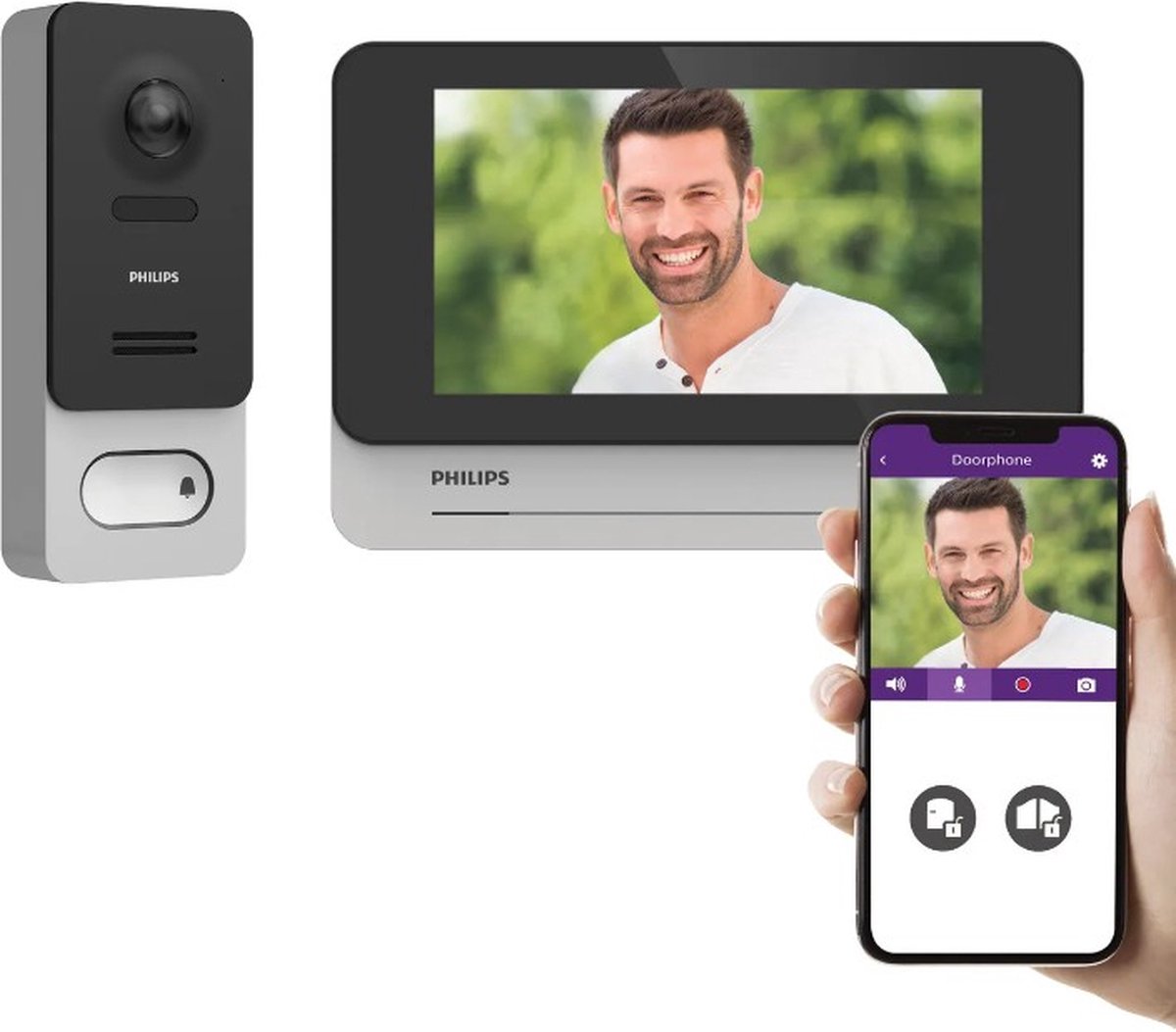 Philips videodeurbel WelcomeEye Wireless draadloos - te koppelen met smartphone