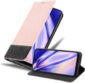Cadorabo Hoesje geschikt voor Samsung Galaxy A31 in ROSE GOUD ZWART - Beschermhoes met magnetische sluiting, standfunctie en kaartvakje Book Case Cover Etui