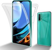 Cadorabo Hoesje geschikt voor Xiaomi RedMi 9T in TRANSPARANT - 360° Full Body Case Cover Beschermhoes Voor- en achterbescherming, all-round bescherming met displaybescherming