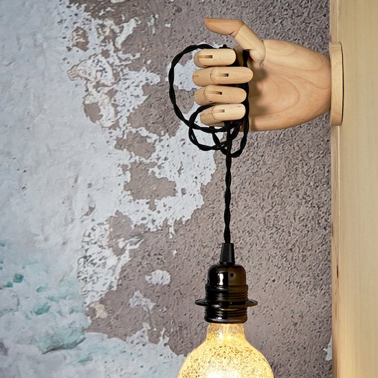 Home Sweet Home - Wandhaak Hand - voor muur hanglamp - haak gemaakt van  hout -... | bol.com