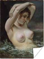 Poster The Woman in the Waves - Schilderij van Gustave Courbet - 30x40 cm