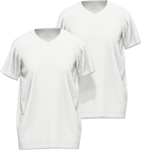 CECEBA Konvex 2-pack heren T-shirt - wit - Maat 4XL